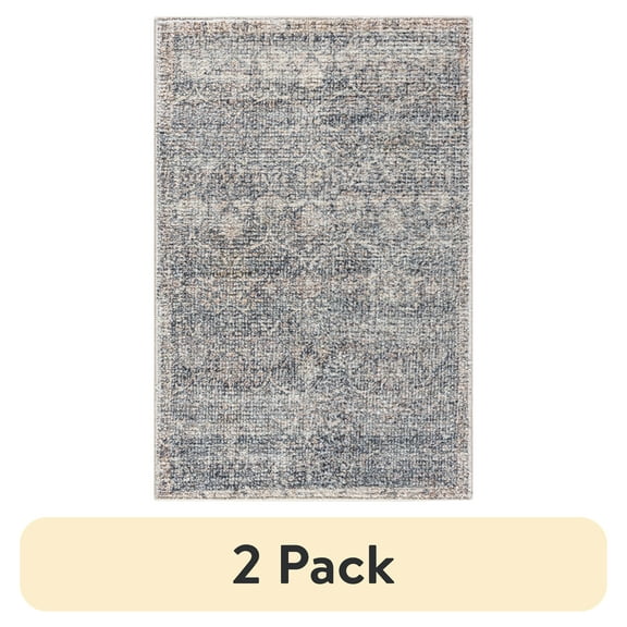 (2 pack) Better Homes & Gardens Damask Multi Indoor Area Rug, 2' x 3'
