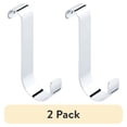 thumbnail image 1 of (2 pack) Better Homes & Gardens Over the Door Hanging Towel Bar Hooks, Chrome, 2 per Pack, 1 of 12
