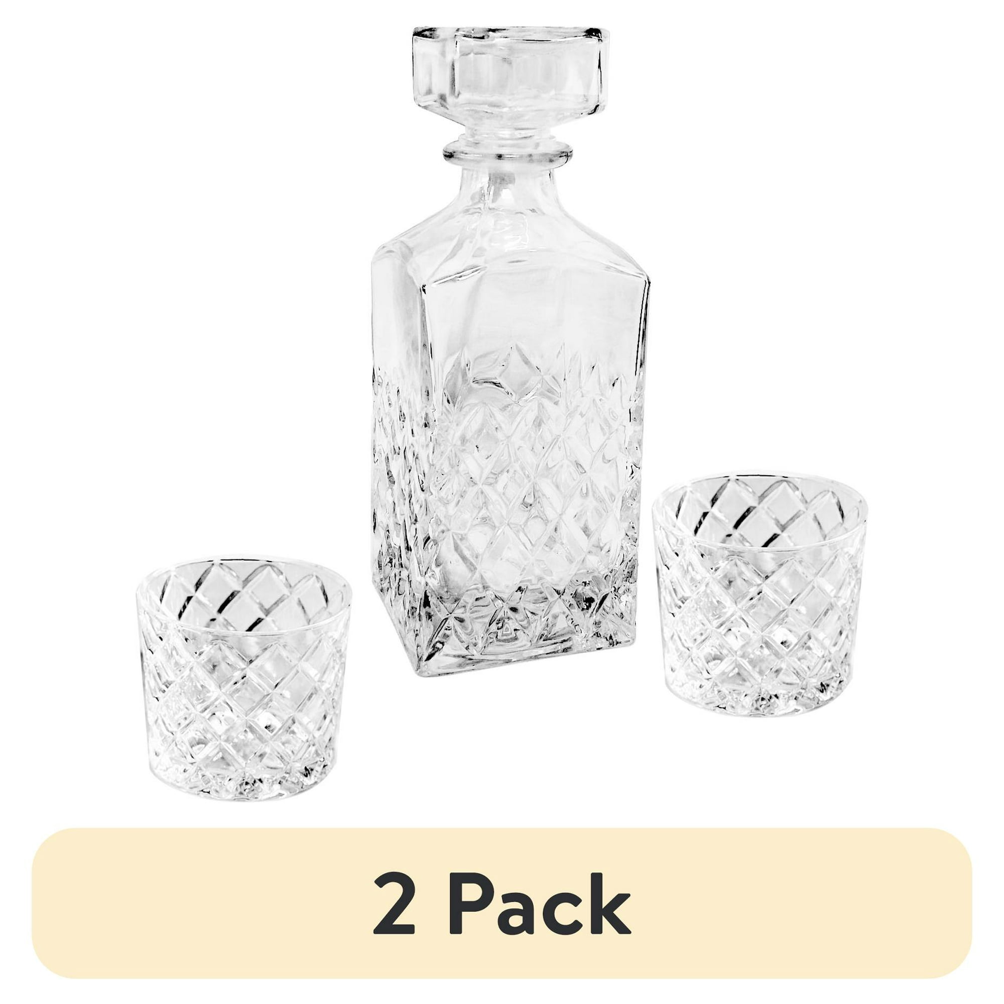 (2 pack) Better Homes and Gardens Sylvan Clear Glass Decanter and DOF 3 Pack Set