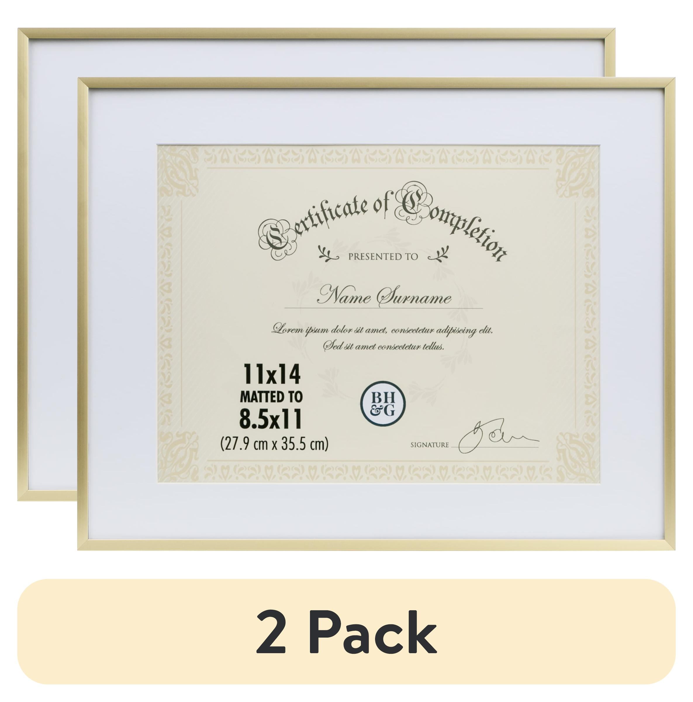 (2 pack) Better Homes & Gardens – 8.5x11 Picture Frame – Gold Document Frame Wall Photo Frame