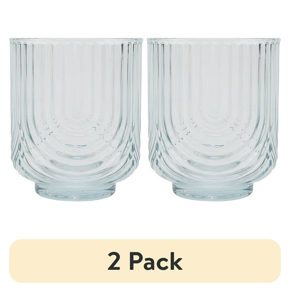 (2 pack) Better Homes and Gardens Tritan Plastic 14-Ounce Arch Tumbler, Teal