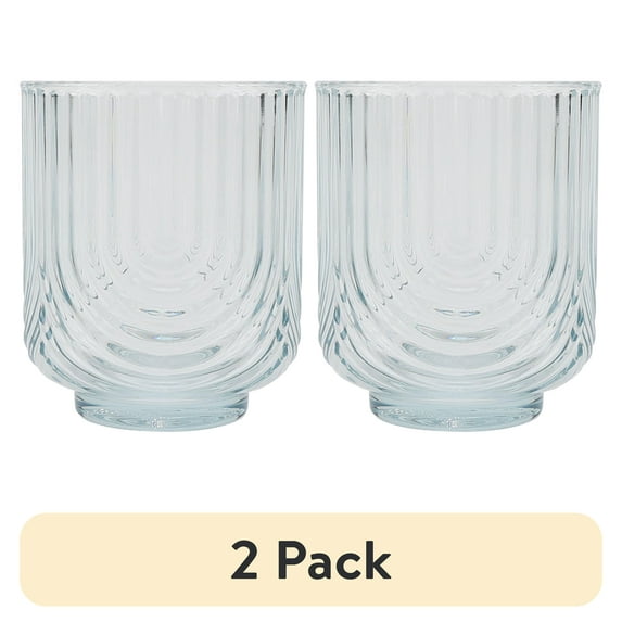 (2 pack) Better Homes and Gardens Tritan Plastic 14-Ounce Arch Tumbler, Teal