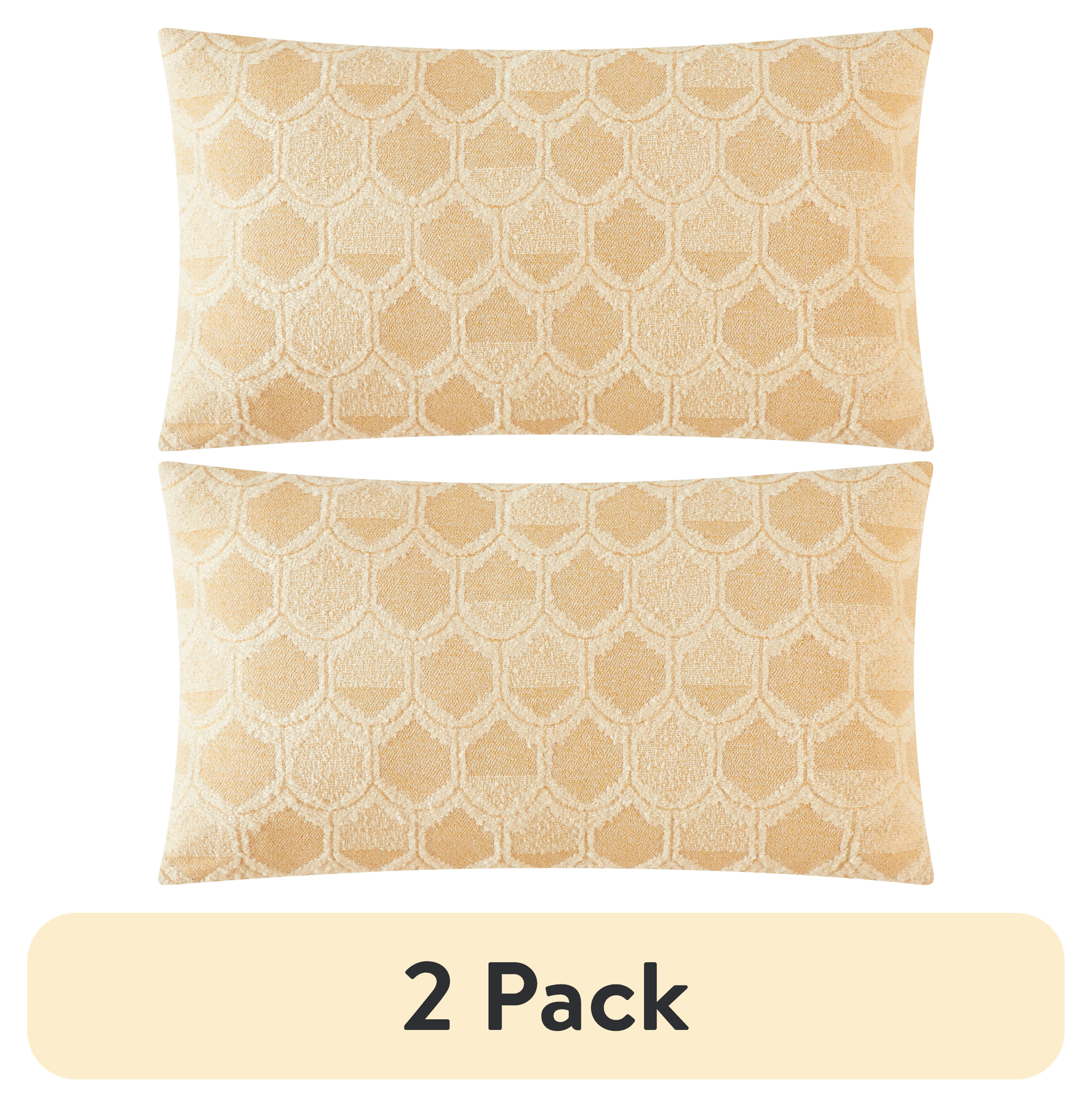 (2 pack) Better Homes and Gardens Yellow Bellatos Decorative Pillow For Adults and Teens, 14"x24"