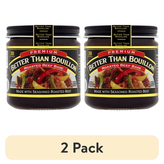 (2 pack) Better Than Bouillon Premium Roasted Beef Base, Shelf-Stable, 8 oz Jar