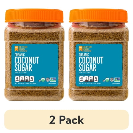 (2 pack) BetterBody Foods Organic Coconut Sugar, 24 oz
