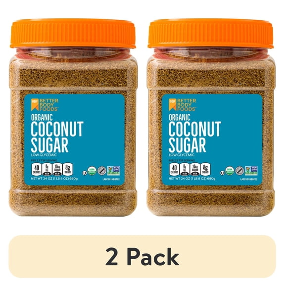 (2 pack) BetterBody Foods Organic Coconut Sugar, 24 oz