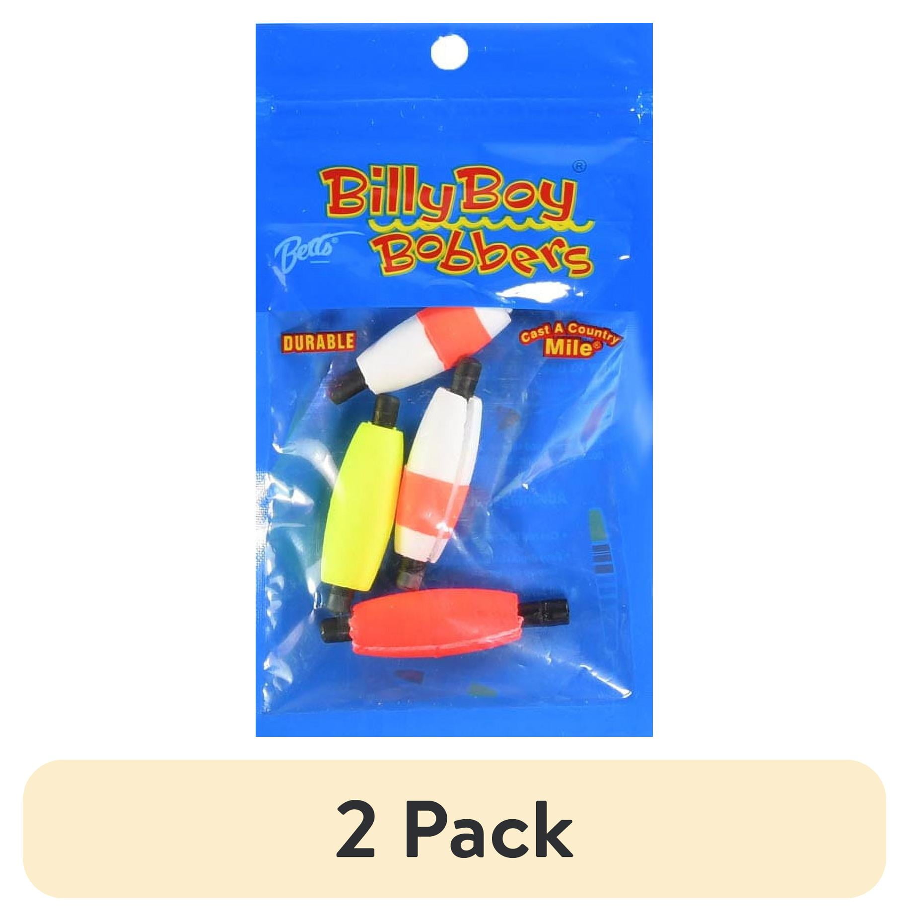 (2 pack) Betts Billy Boy Slotted Peg Cigar Bobbers Fishing Floats, Assorted Colors, 1/2", 4-pack