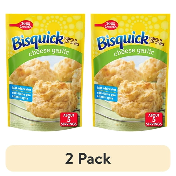 (2 pack) Betty Crocker Bisquick Complete Cheese Garlic Biscuit Mix, 7.75 oz
