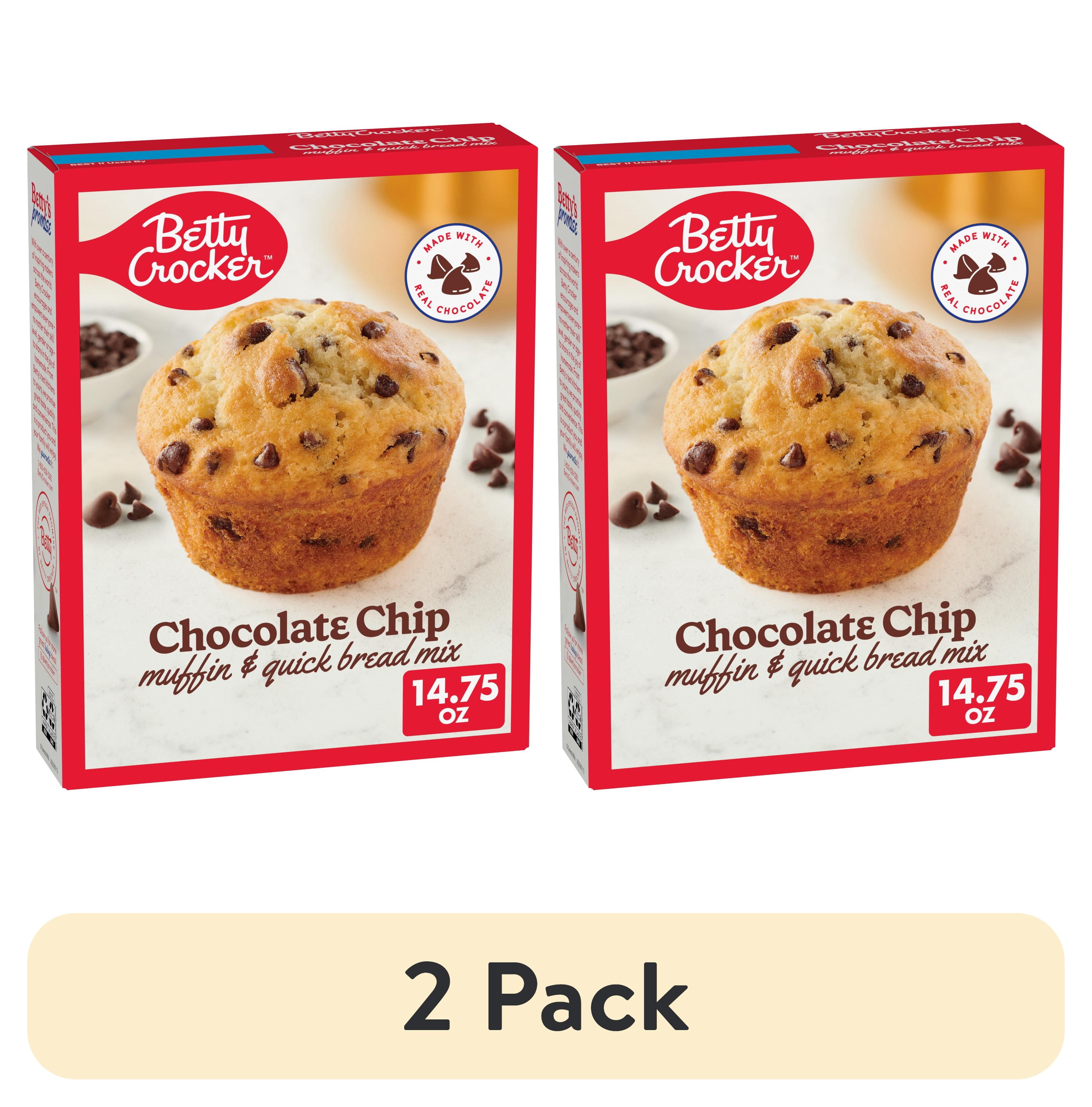 (2 pack) Betty Crocker Chocolate Chip Muffin and Quick Bread Mix, 14.75 oz