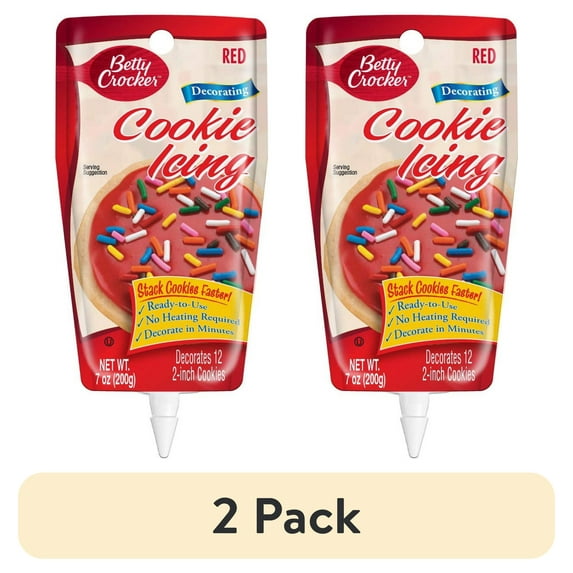 (2 pack) Betty Crocker Cookie Icing, Red, 7 oz