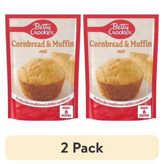 (2 pack) Betty Crocker Cornbread and Muffin Baking Mix, 6.5 oz.