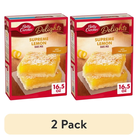 (2 pack) Betty Crocker Delights Supreme Lemon Bars Mix, 16.5 oz.
