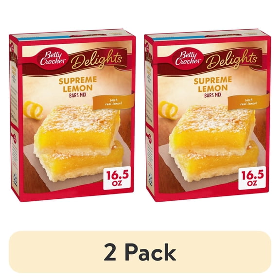 (2 pack) Betty Crocker Delights Supreme Lemon Bars Mix, 16.5 oz.