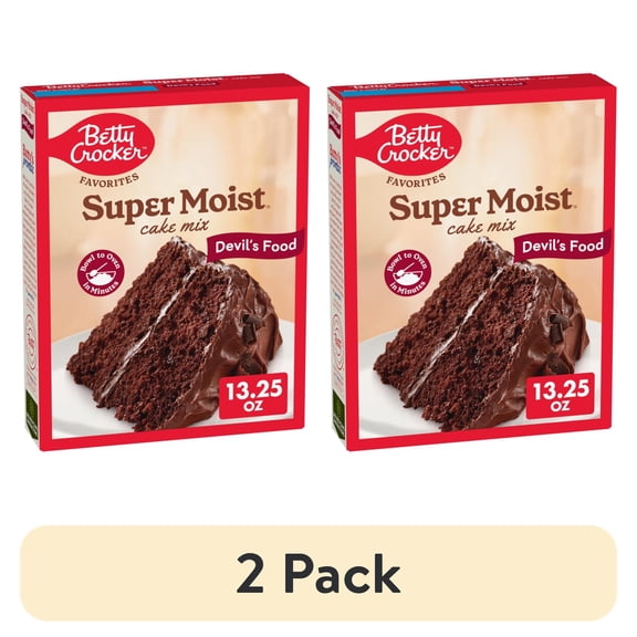 (2 pack) Betty Crocker Favorites Super Moist Devil's Food Cake Mix, Holiday Baking, 13.25 oz