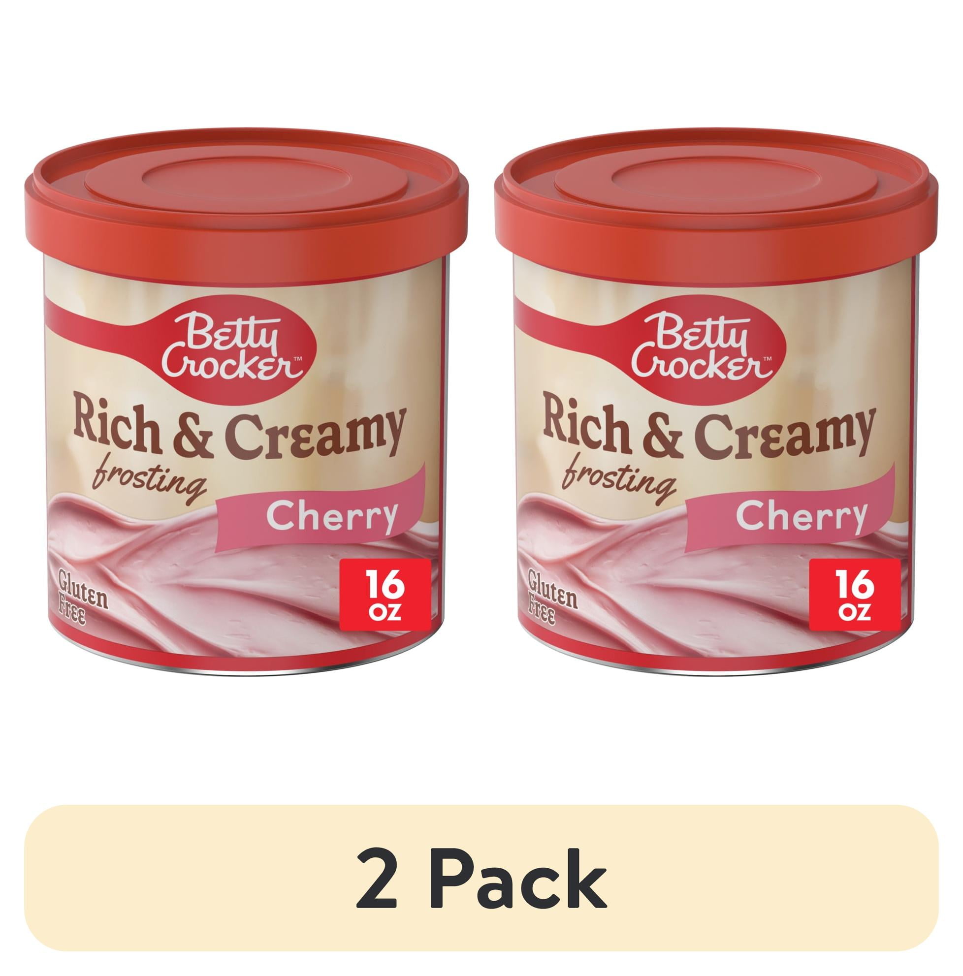 (2 pack) Betty Crocker Rich and Creamy Cherry Frosting, Gluten Free, 16 oz