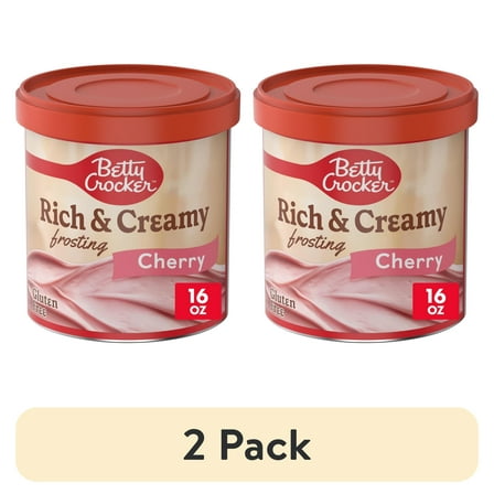 (2 pack) Betty Crocker Rich and Creamy Cherry Frosting, Gluten Free, 16 oz