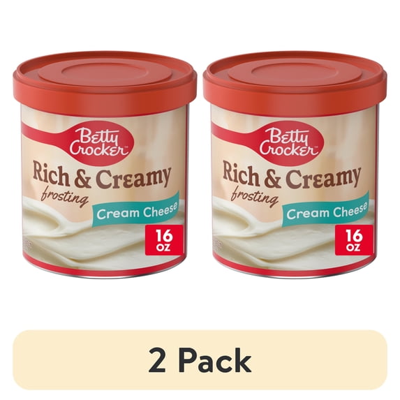 (2 pack) Betty Crocker Rich and Creamy Cream Cheese Frosting, Gluten Free, 16 oz