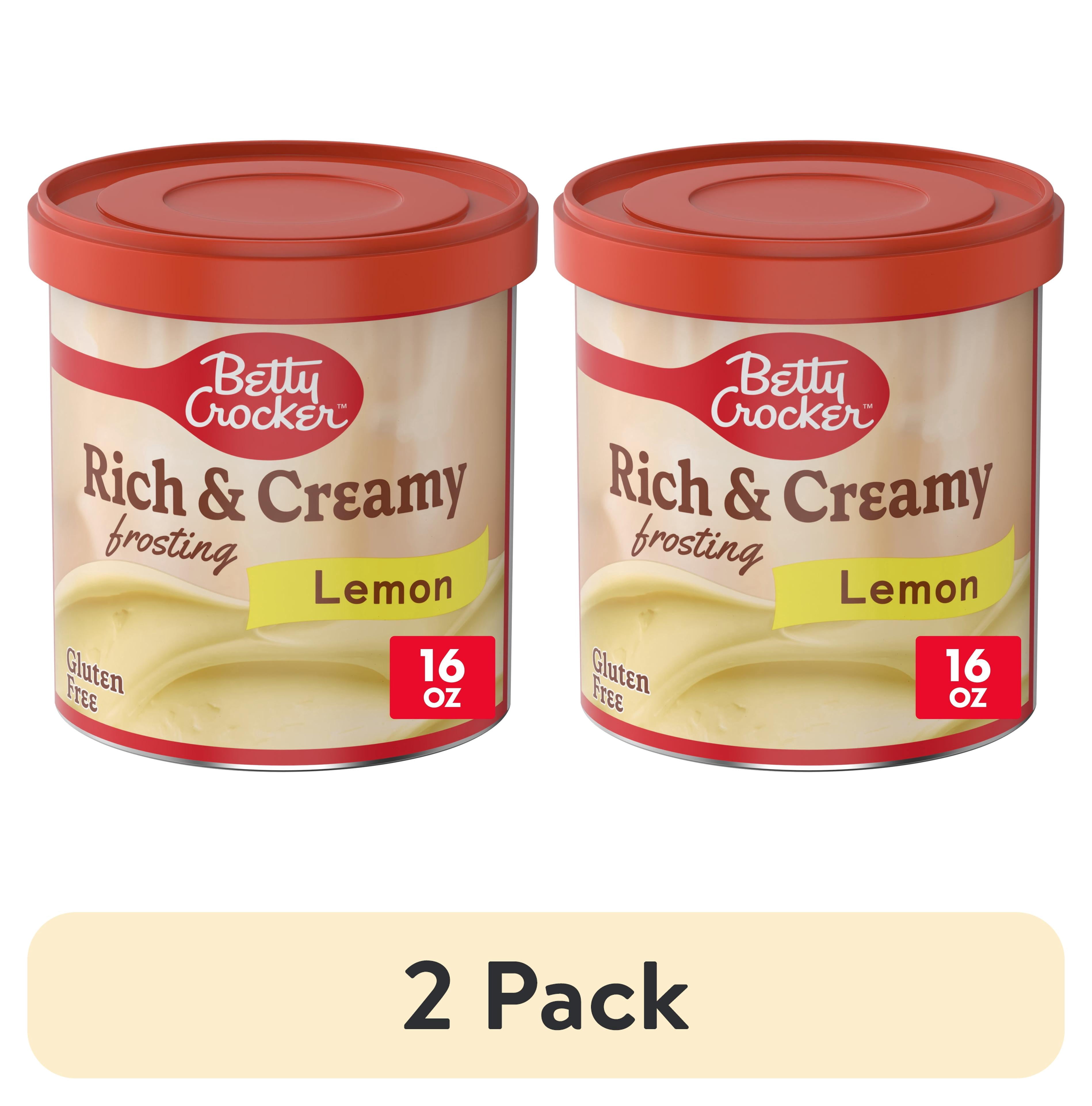 (2 pack) Betty Crocker Rich and Creamy Lemon Frosting, Gluten Free, 16 oz