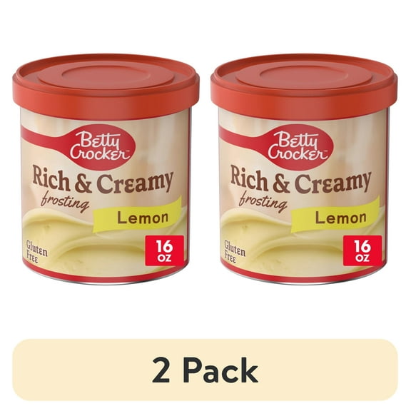 (2 pack) Betty Crocker Rich and Creamy Lemon Frosting, Gluten Free, 16 oz
