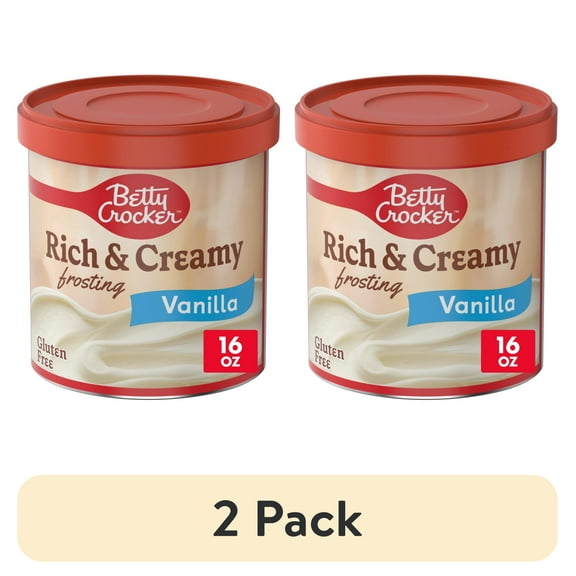 (2 pack) Betty Crocker Rich and Creamy Vanilla Frosting, Gluten Free, 16 oz