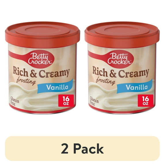 (2 pack) Betty Crocker Rich and Creamy Vanilla Frosting, Gluten Free, 16 oz