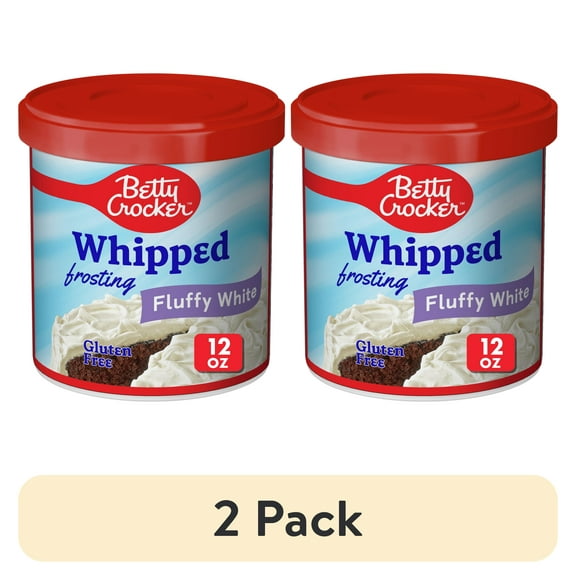 (2 pack) Betty Crocker Whipped Fluffy White Frosting, Gluten Free, 12 oz