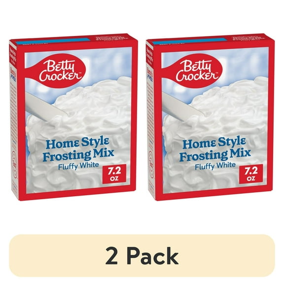 (2 pack) Betty Crocker HomeStyle Fluffy White Frosting Mix, 7.2 oz.