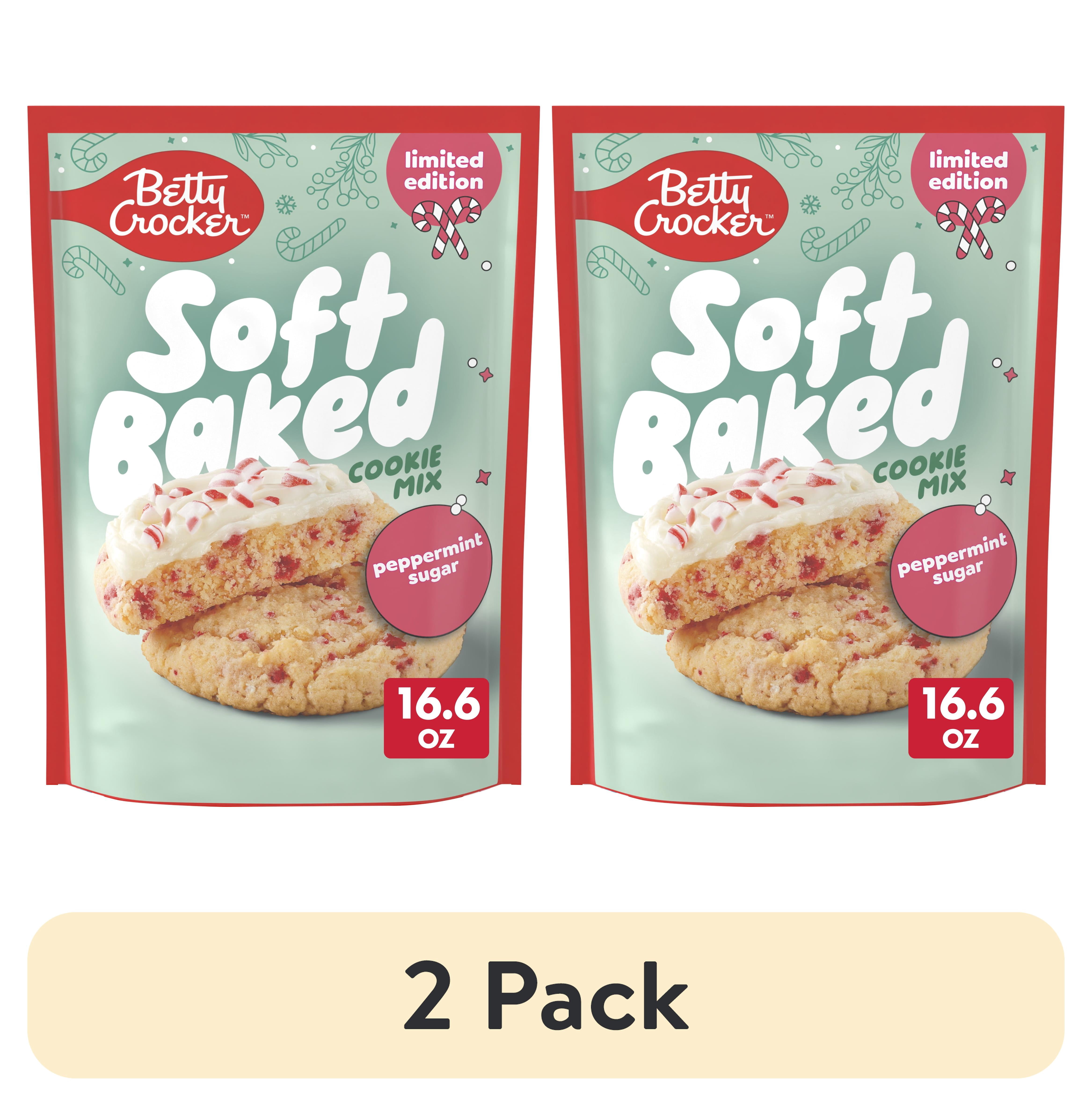 (2 pack) Betty Crocker Limited Edition Soft Baked Peppermint Sugar Cookie Mix, 16.6 oz