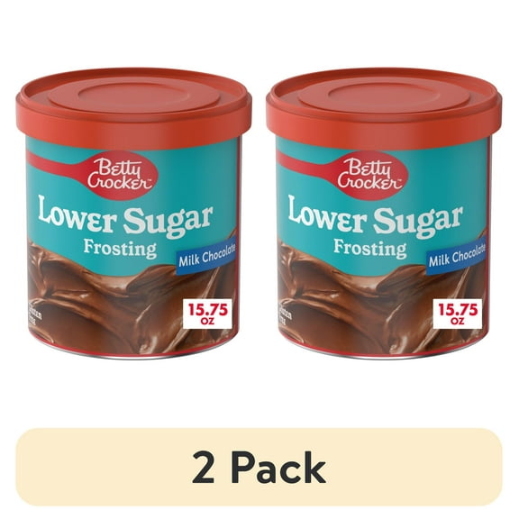 (2 pack) Betty Crocker Lower Sugar Frosting, Milk Chocolate Flavored, 15.75 oz