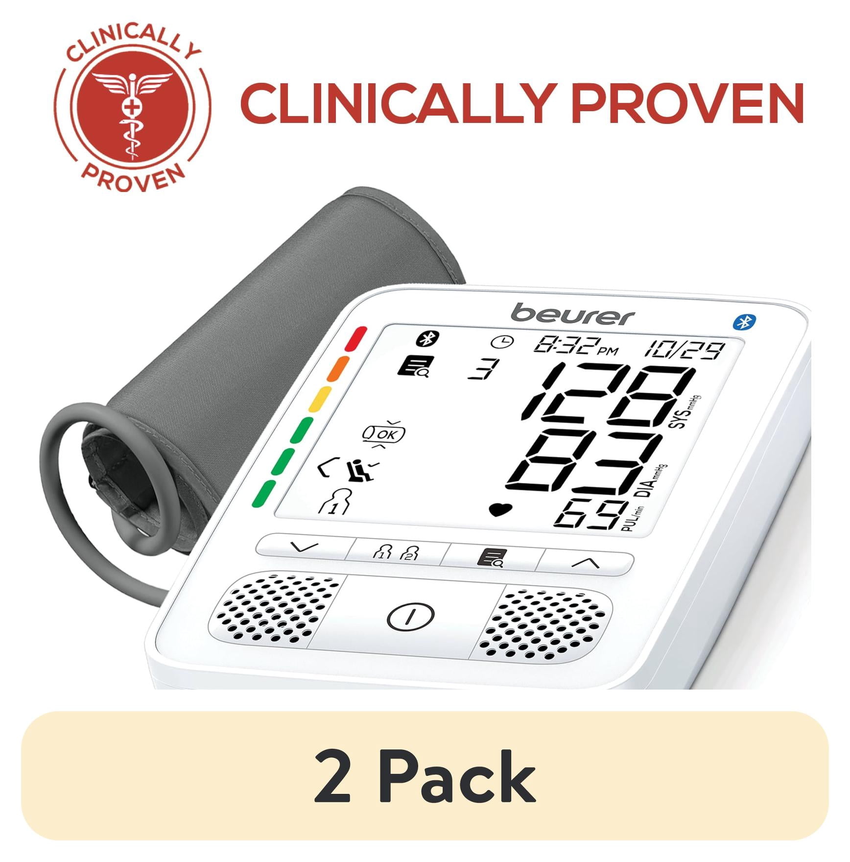 (2 pack) Beurer Premium 800 Blood Pressure Monitor with Bluetooth and Speaker, FSA & HSA Eligible, Talking Function, Stores 240 Readings for 2 Users, Wide-Range Upper Arm Cuff