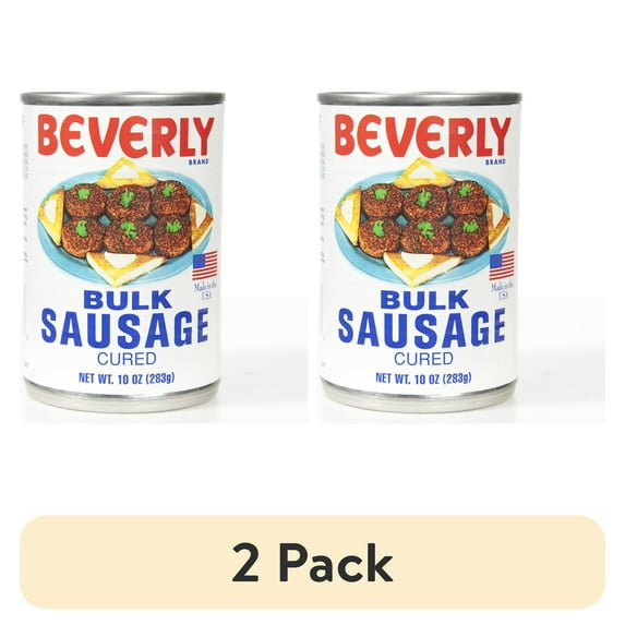 (2 pack) Beverly Bulk Sausage, Cured, Fully Cooked & Ready to Eat by Boone Brands, 10 oz Shelf-Stable Can