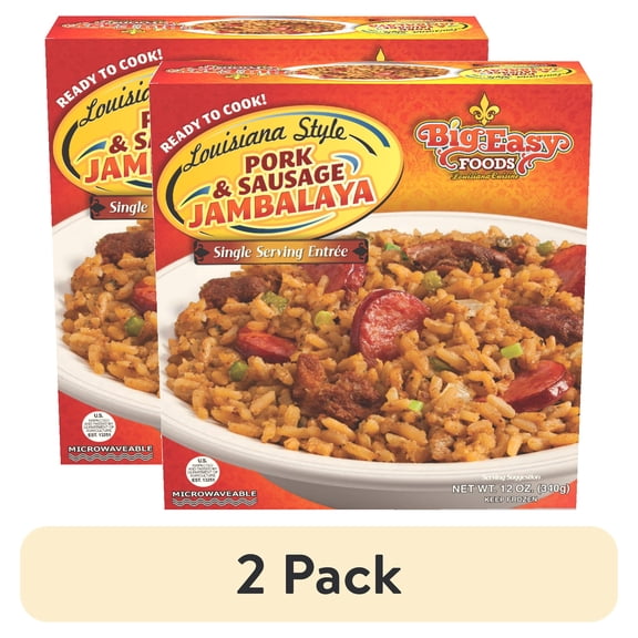 (2 pack) Big Easy Foods Louisiana Style Pork & Sausage Jambalaya, 12 oz