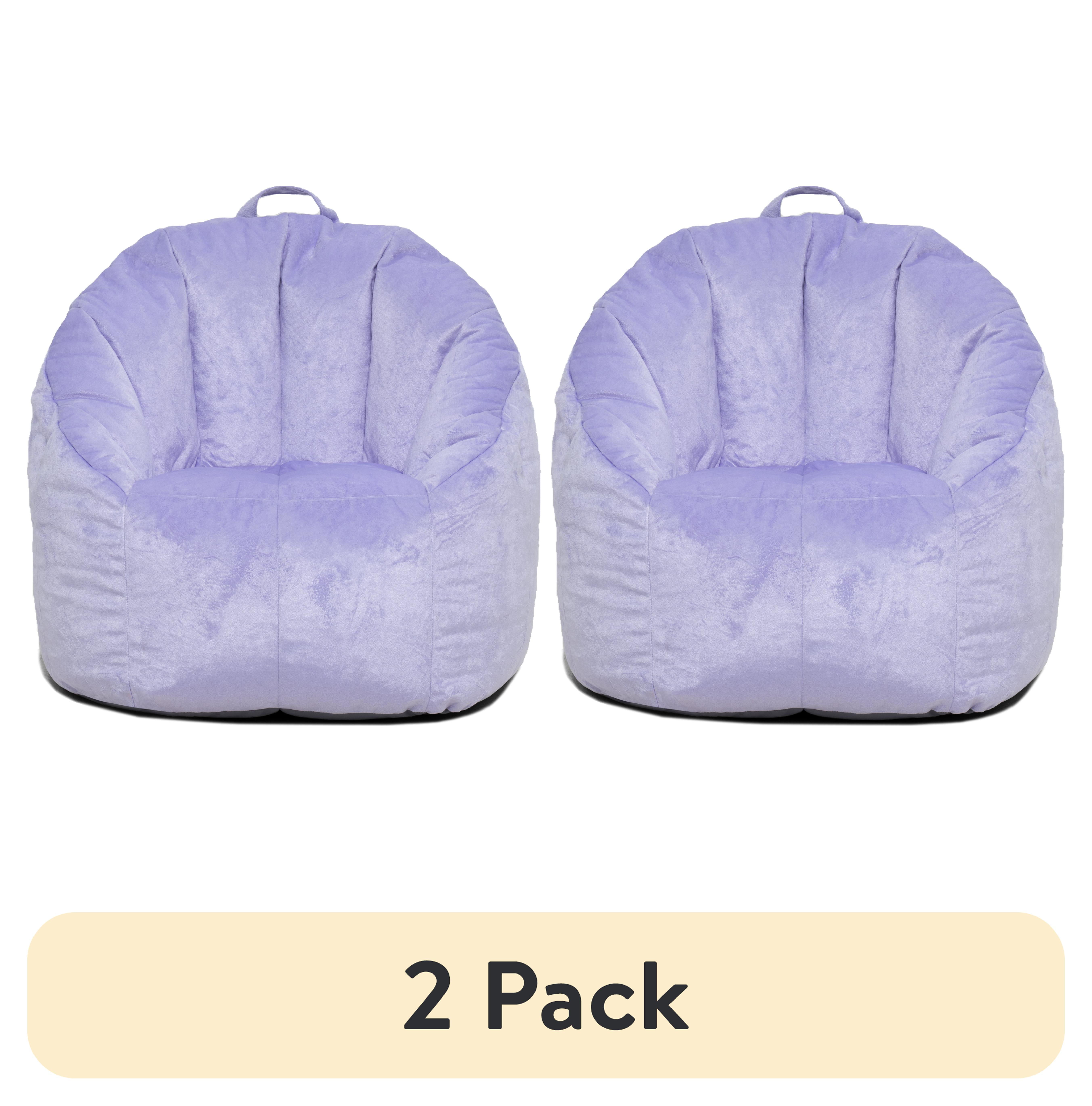 (2 pack) Big Joe Joey Bean Bag Chair, Plush, Kids and Teens, 2.5ft, Purple