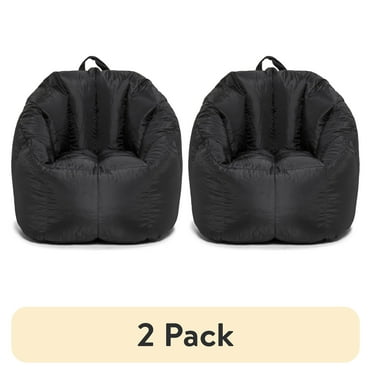 (2 pack) Big Joe Joey Bean Bag Chair, Smartmax, Kids/Teens, 2.5ft, Black