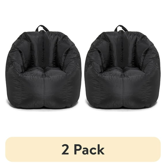 (2 pack) Big Joe Joey Bean Bag Chair, Smartmax, Kids/Teens, 2.5ft, Black