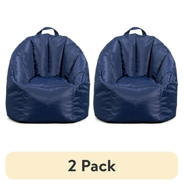 (2 pack) Big Joe Joey Junior Kids Bean Bag Chair, 1.5 Feet, Durable Polyester Nylon Blend, Navy