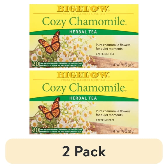 (2 pack) Bigelow Cozy Chamomile Herbal Tea Bags, 20 Count