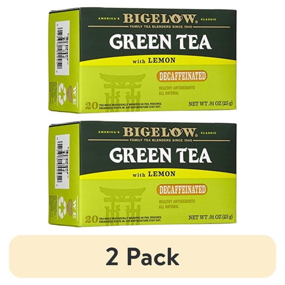 (2 pack) Bigelow Decaf Green Tea W/ Lemon Tea Bags, 20 Ct
