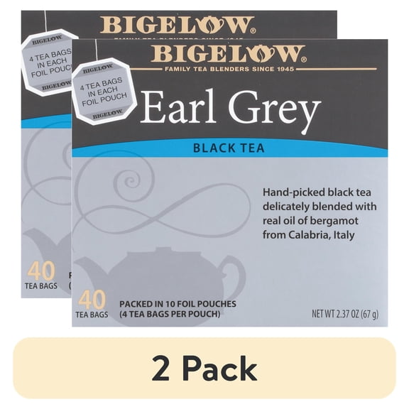(2 pack) Bigelow Earl Grey, Black Tea Bags, 40 Count
