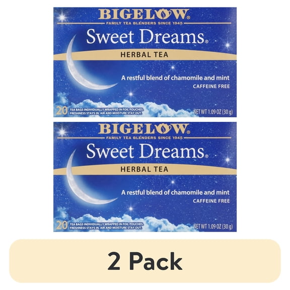 (2 pack) Bigelow Sweet Dreams, Herbal Tea Bags, 20 Count