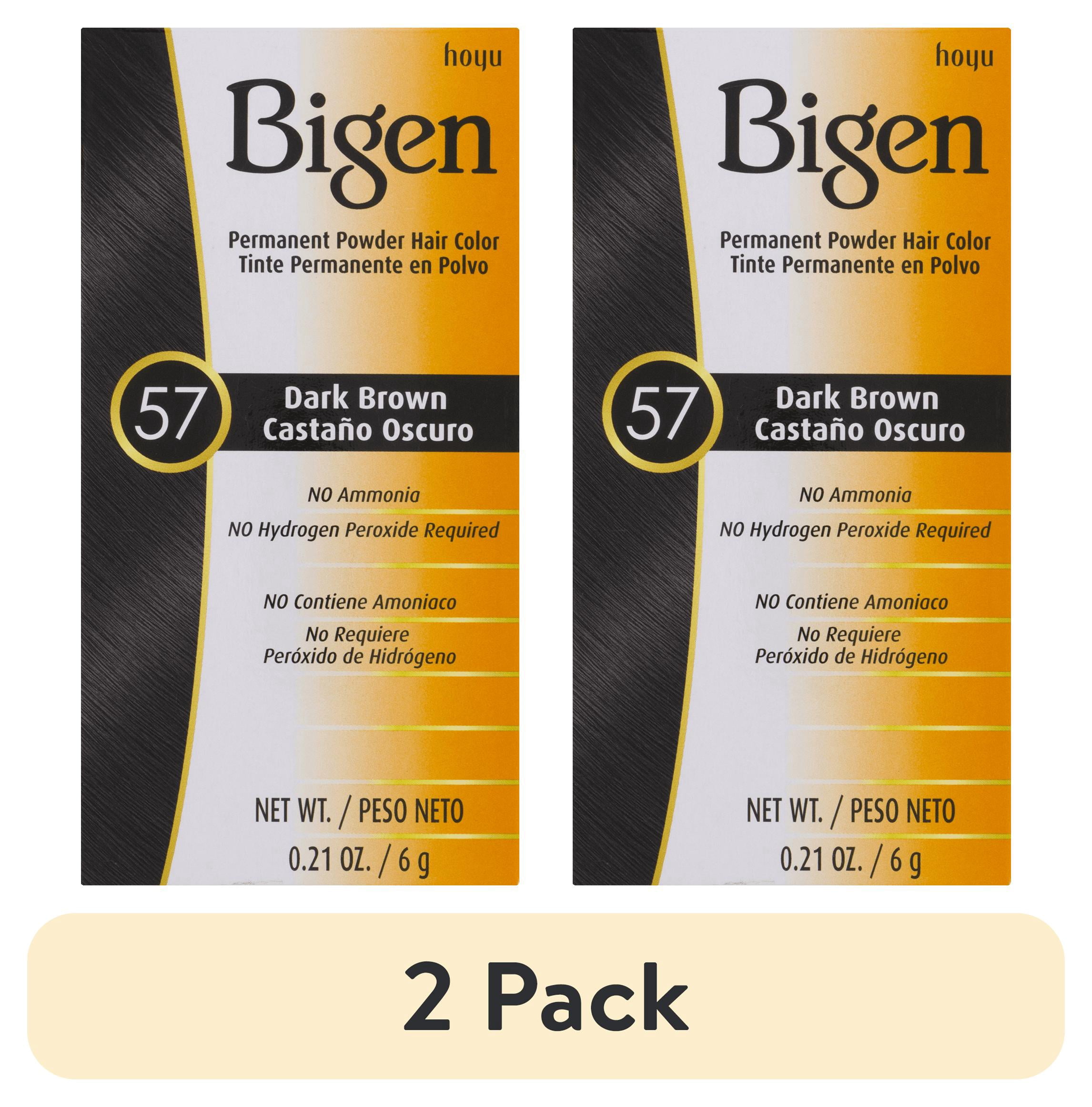 (2 pack) Bigen Permanent Powder Dark Brown 57 Hair Color, .21 Oz