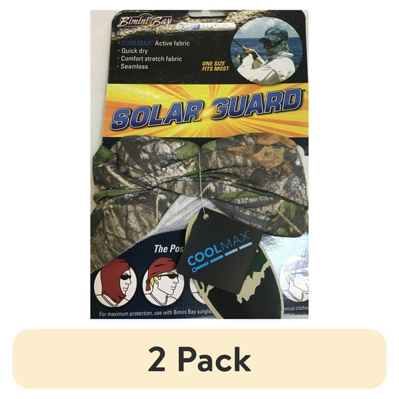(2 pack) Bimini Bay Outfitters Solarguard Headwear, 100% polyester, Camo color, Unisex