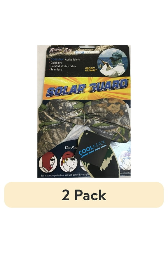 (2 pack) Bimini Bay Outfitters Solarguard Headwear, 100% polyester, Camo color, Unisex