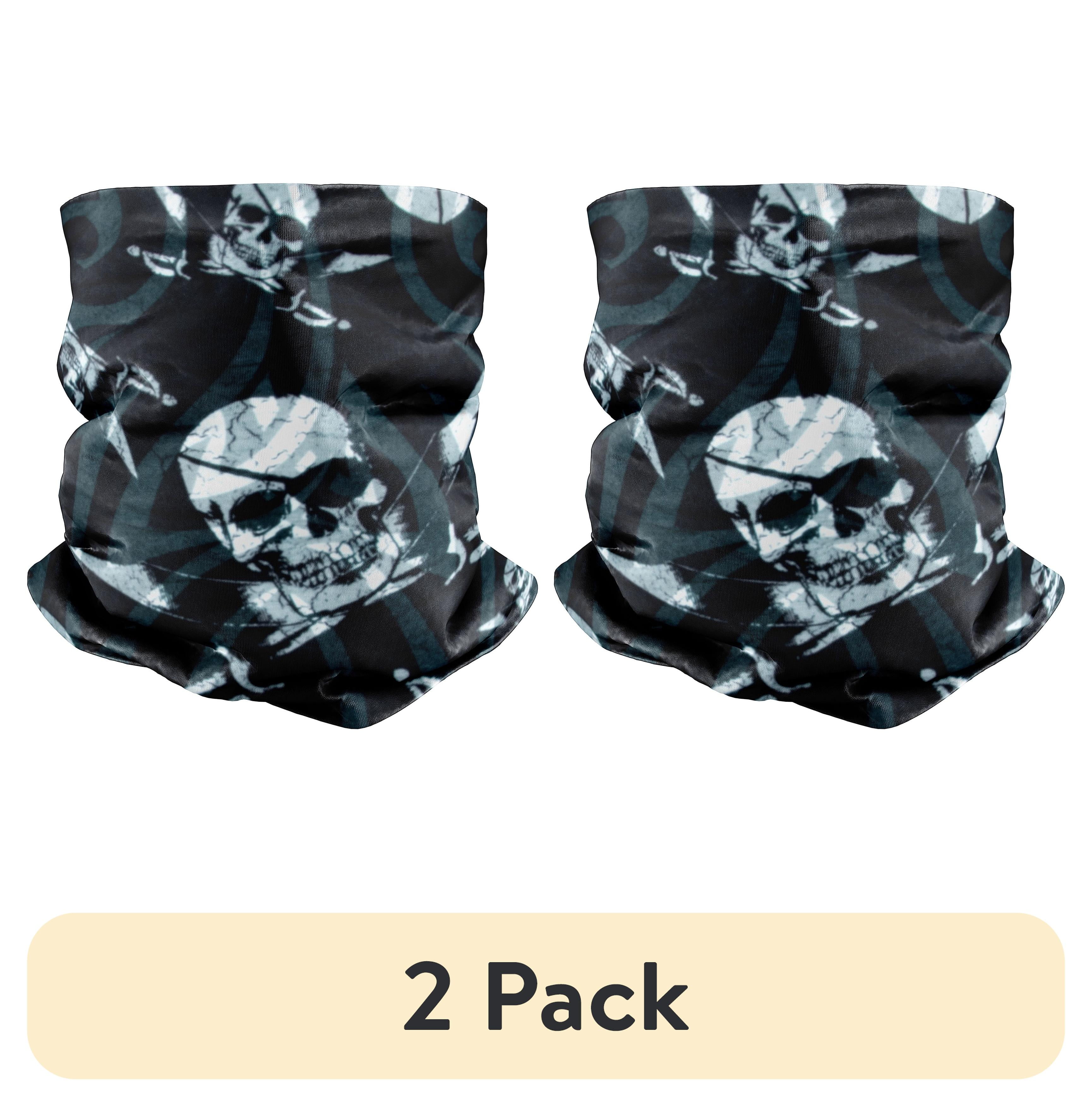 (2 pack) Bimini Bay Solar Guard / Neck and Face covering is made with 100% polyester.  Provides a UPF protection 50.  Art design is pirate themed.