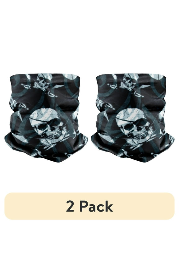 (2 pack) Bimini Bay Solar Guard / Neck and Face covering is made with 100% polyester. Provides a UPF protection 50. Art design is pirate themed.