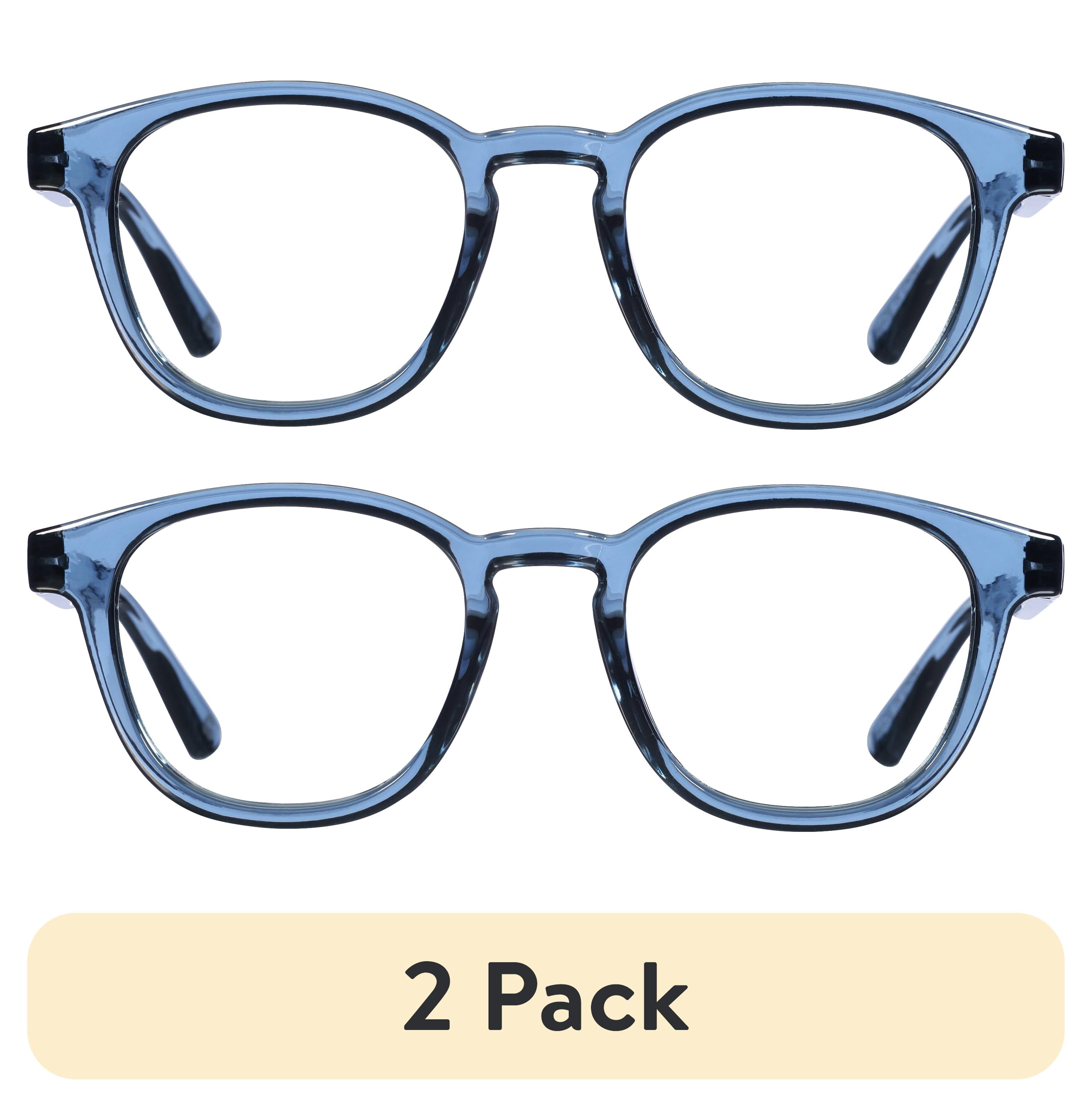 (2 pack) Bio Eyes Unisex Round Reading Glasses Made from Recycled Plastic Basil +1.75 in Blue