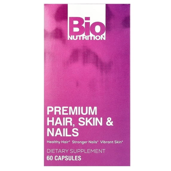 (2 pack) Bio Nutrition Premium Hair, Skin & Nails, 60 Capsules