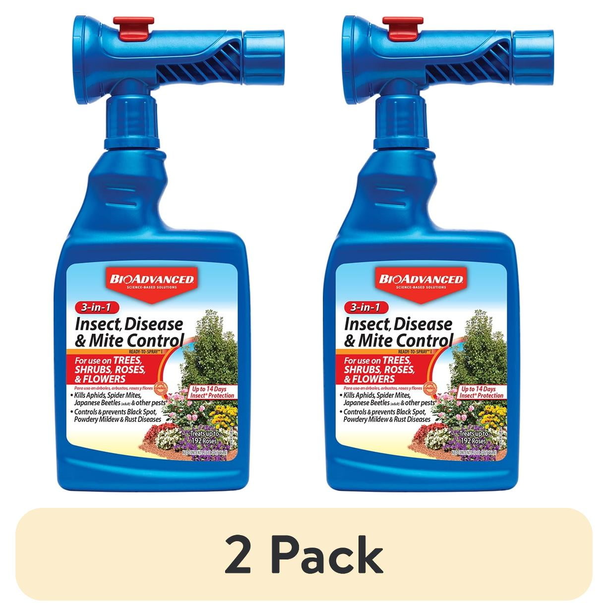 (2 pack) BioAdvanced 3-In-1 Insect, Disease and Mite Control, Ready-To-Spray, 32 FOZ