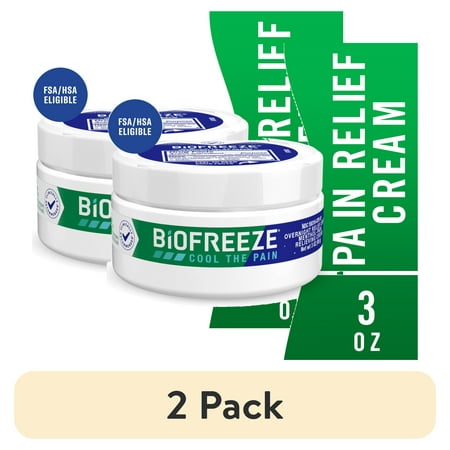 (2 pack) Biofreeze Overnight Pain Relief Cream, Back Knee Muscle Joint and Arthritis Pain Relievers, 3 oz