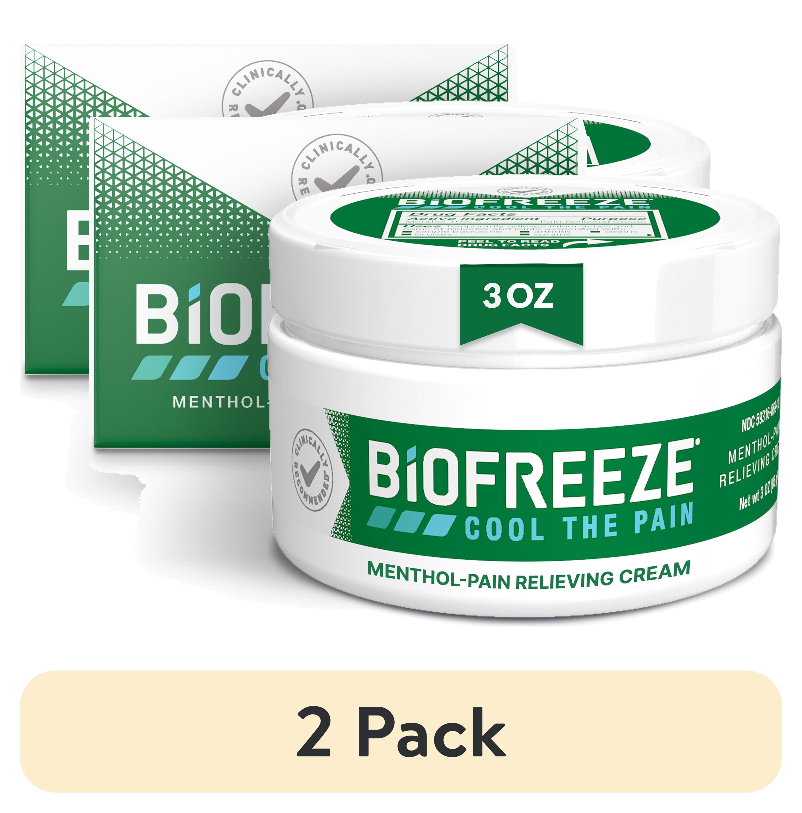 (2 pack) Biofreeze Arthritis Pain Relief Cream, For Joint, Muscle & Back Pain Relief, OTC & HSA Eligible, Menthol, 3 OZ